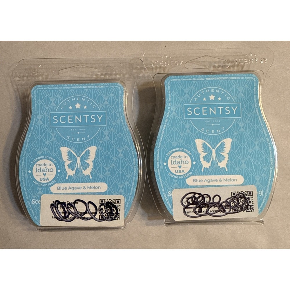 Lot of 2 Scentsy‎ Wax Bars Blue Agave & Melon Melts